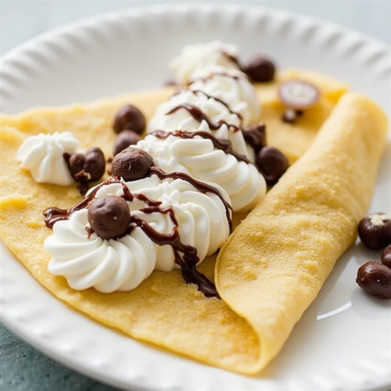 Classic French Crepe Whipped Cream and Chocolate