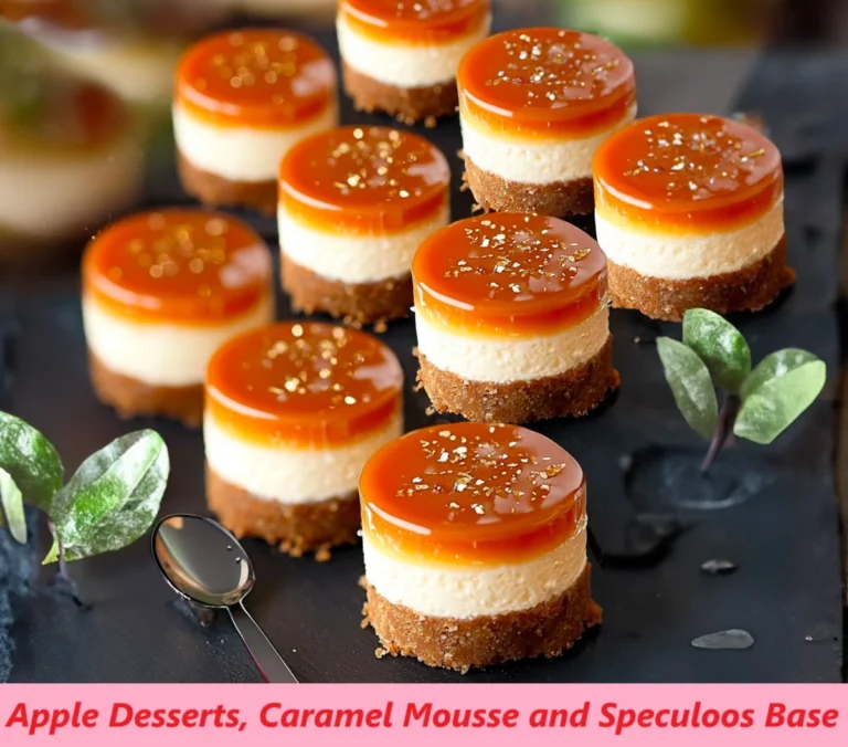 Apple Desserts, Caramel Mousse and Speculoos Base
