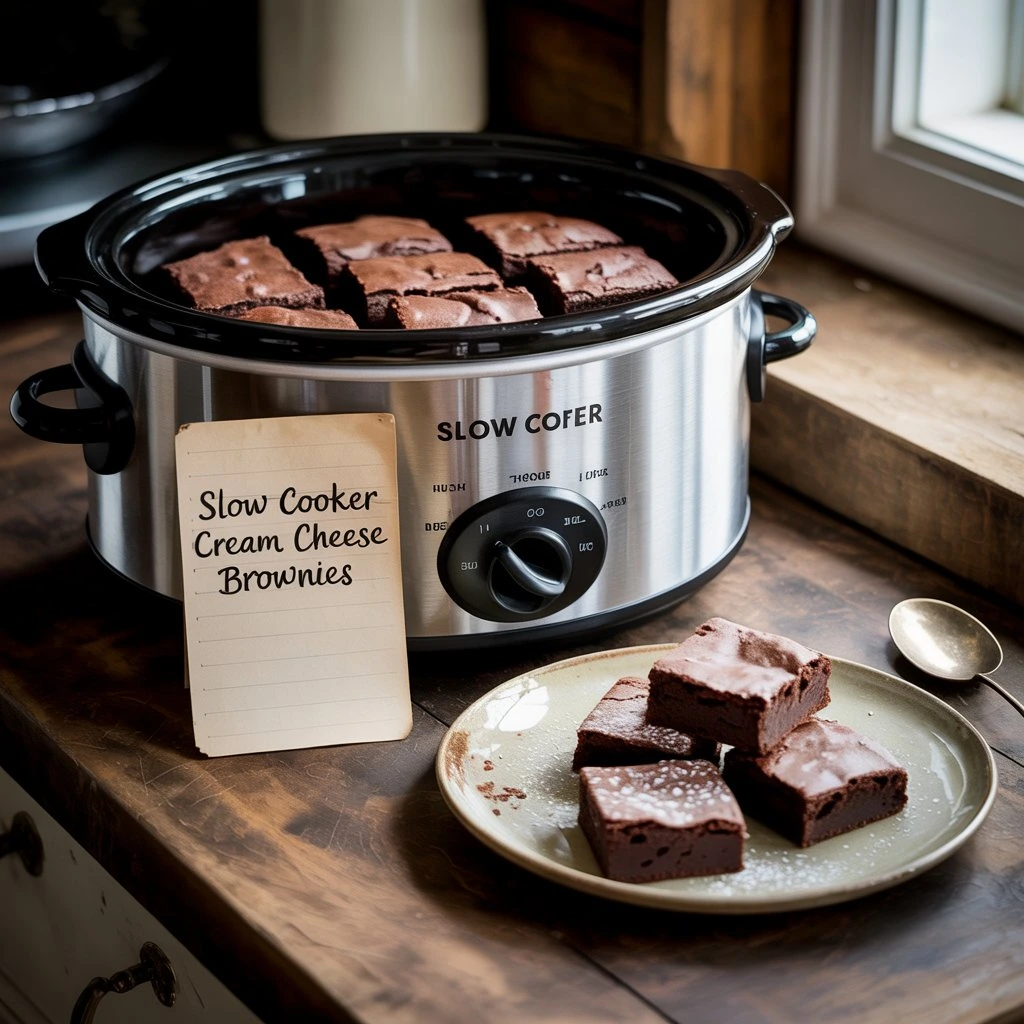 Cream Cheese Brownies in a Slow Cooker