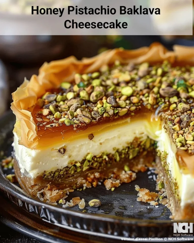 Honey Pistachio Baklava Cheesecake