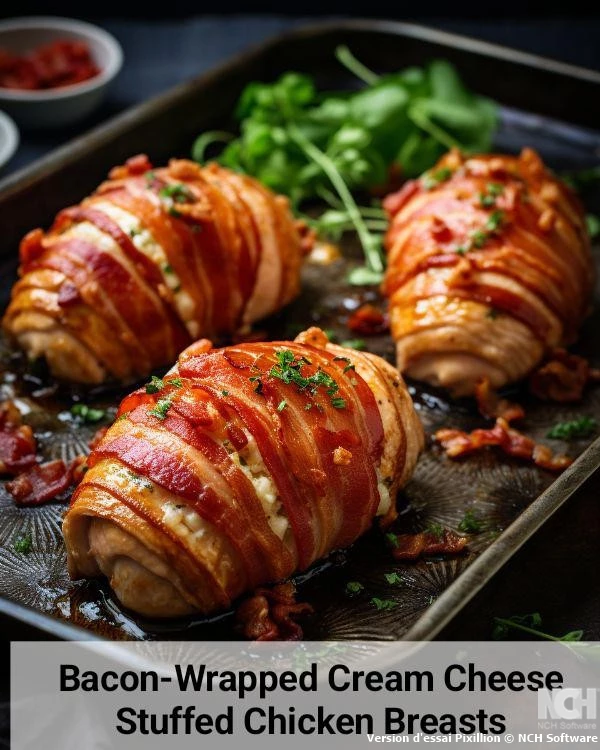 Bacon-Wrapped Cream Cheese Stuffed Chicken Breasts