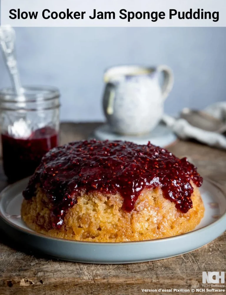 Slow Cooker Jam Sponge Pudding
