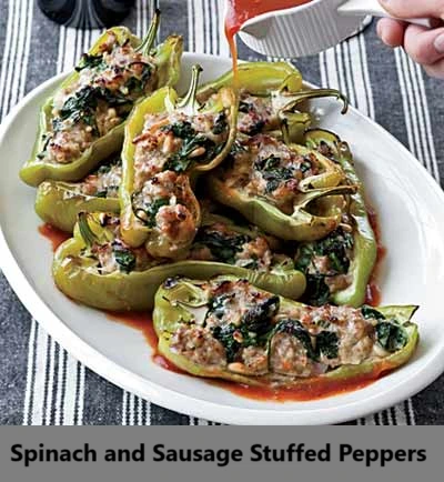 Spinach and Sausage Stuffed Peppers