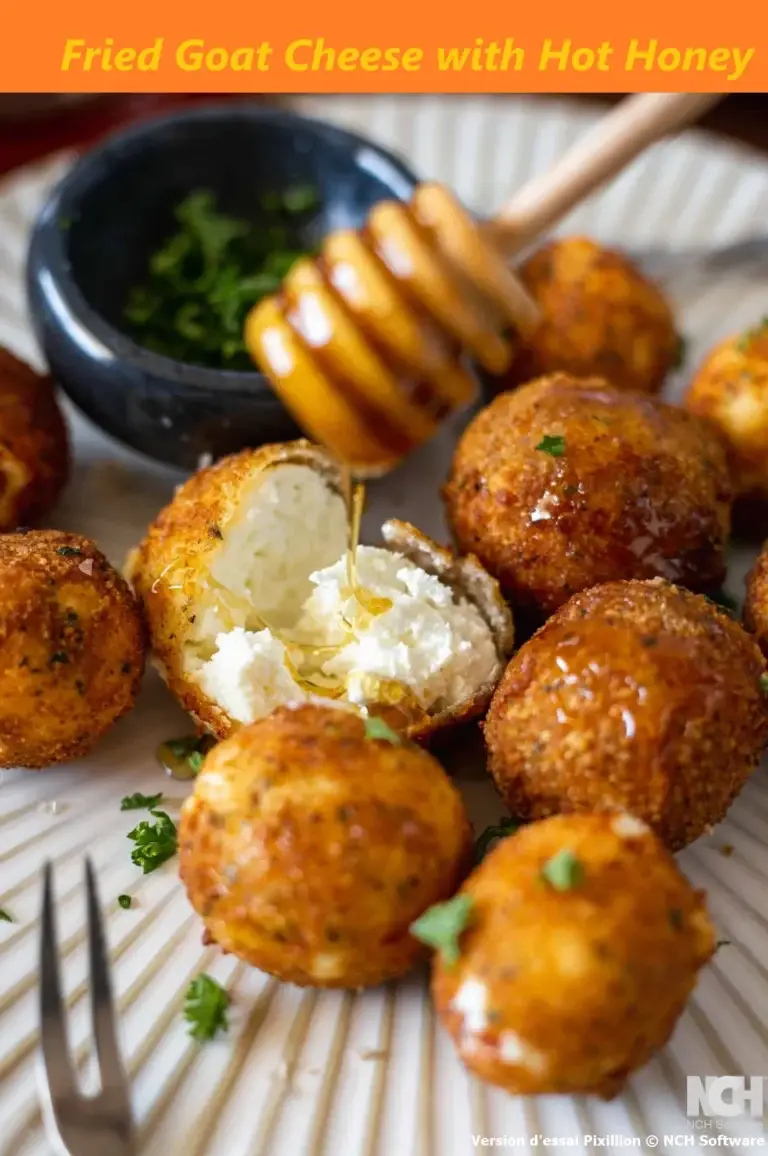 Fried goat cheese with hot honey
