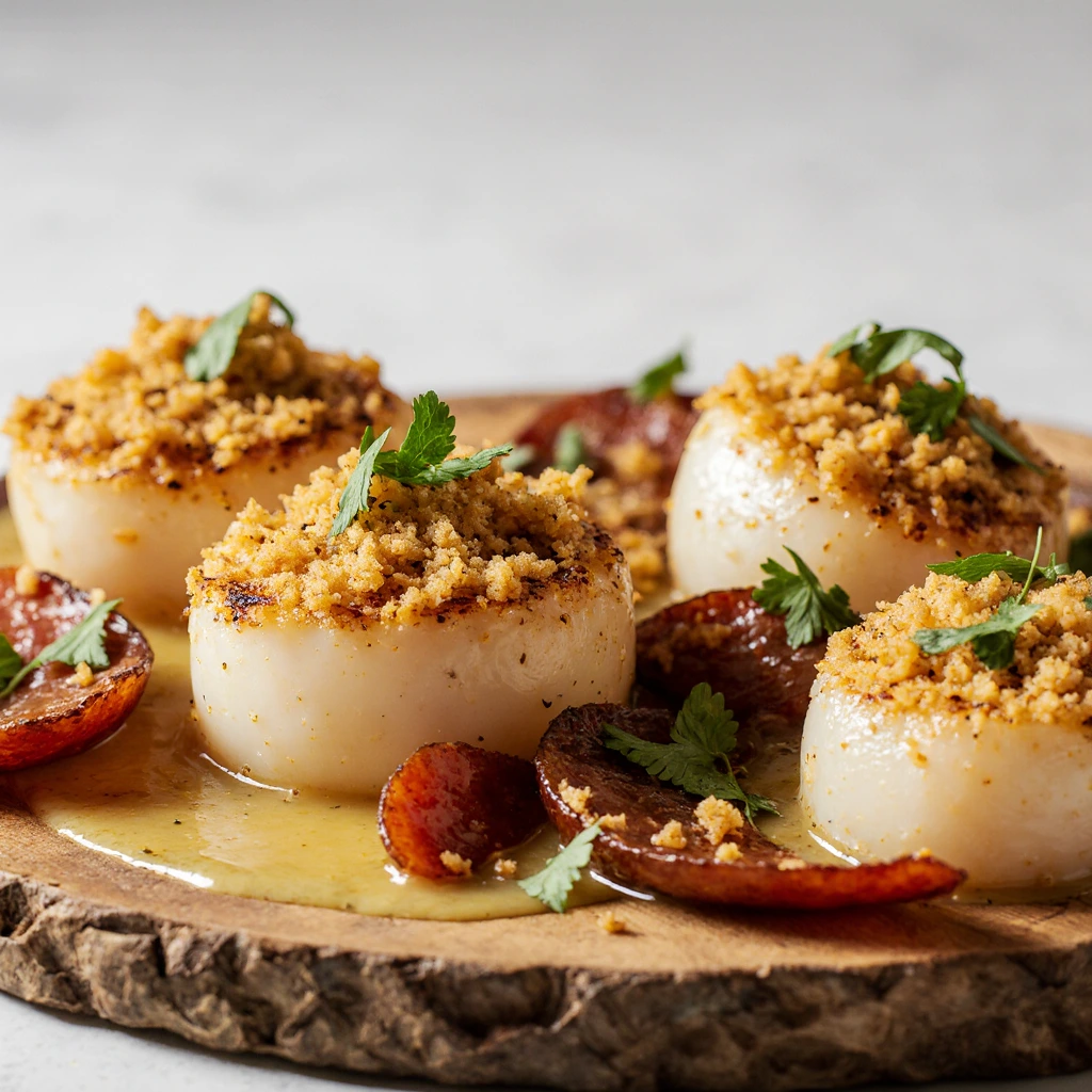 Panko-Topped Scallops
