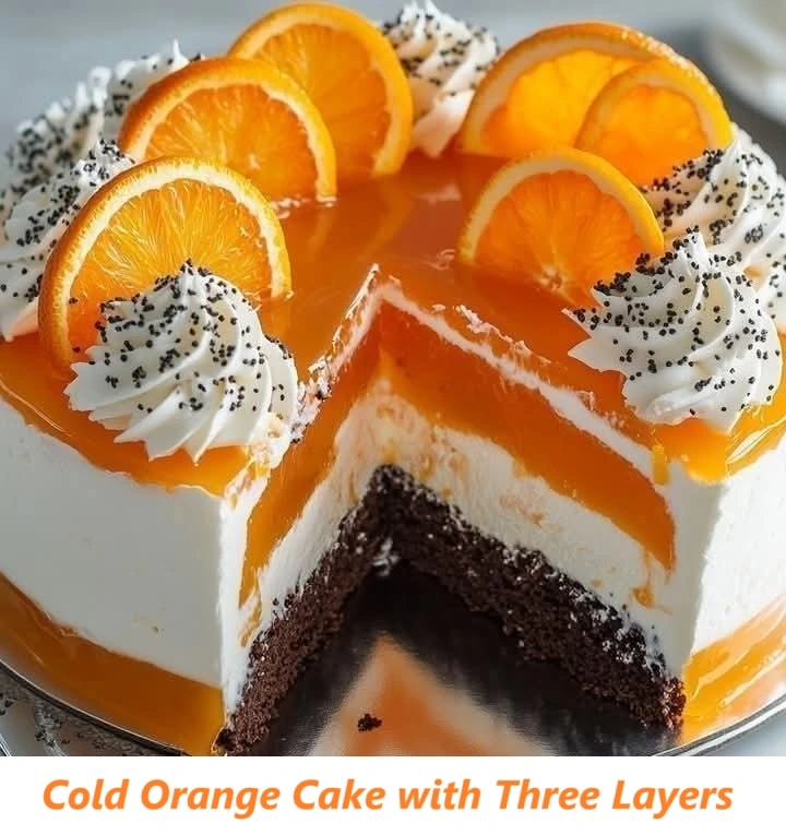 Cold Orange Cake with Three Layers