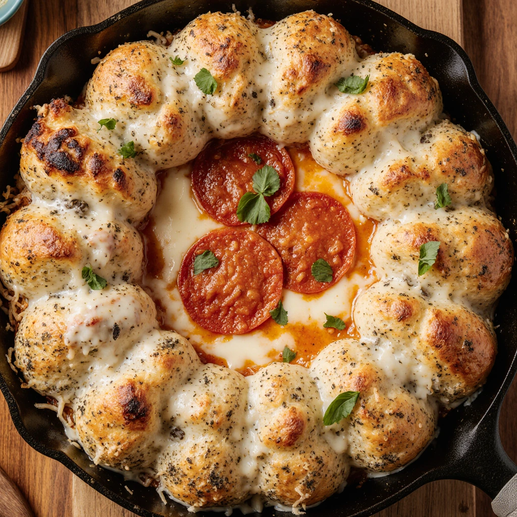 Pizza Dip with Garlic Knots