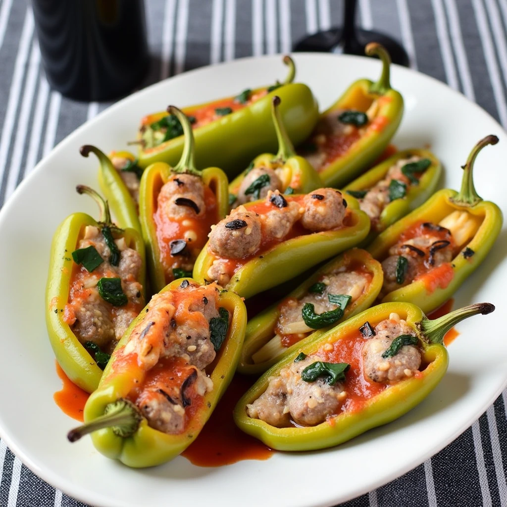 Sausage and Spinach Stuffed Peppers