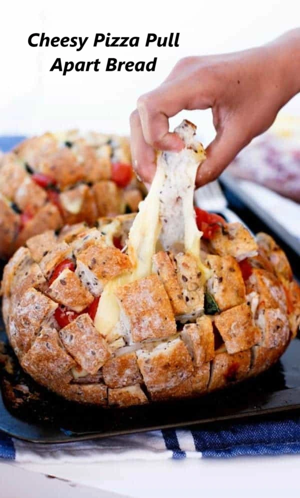 Cheesy Pizza Pull Apart Bread